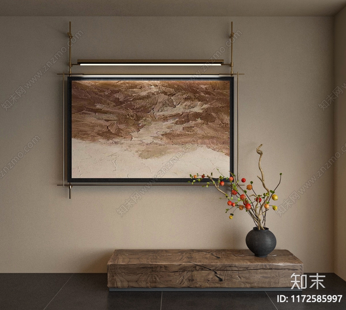 侘寂中古挂画3D模型下载【ID:1172585997】