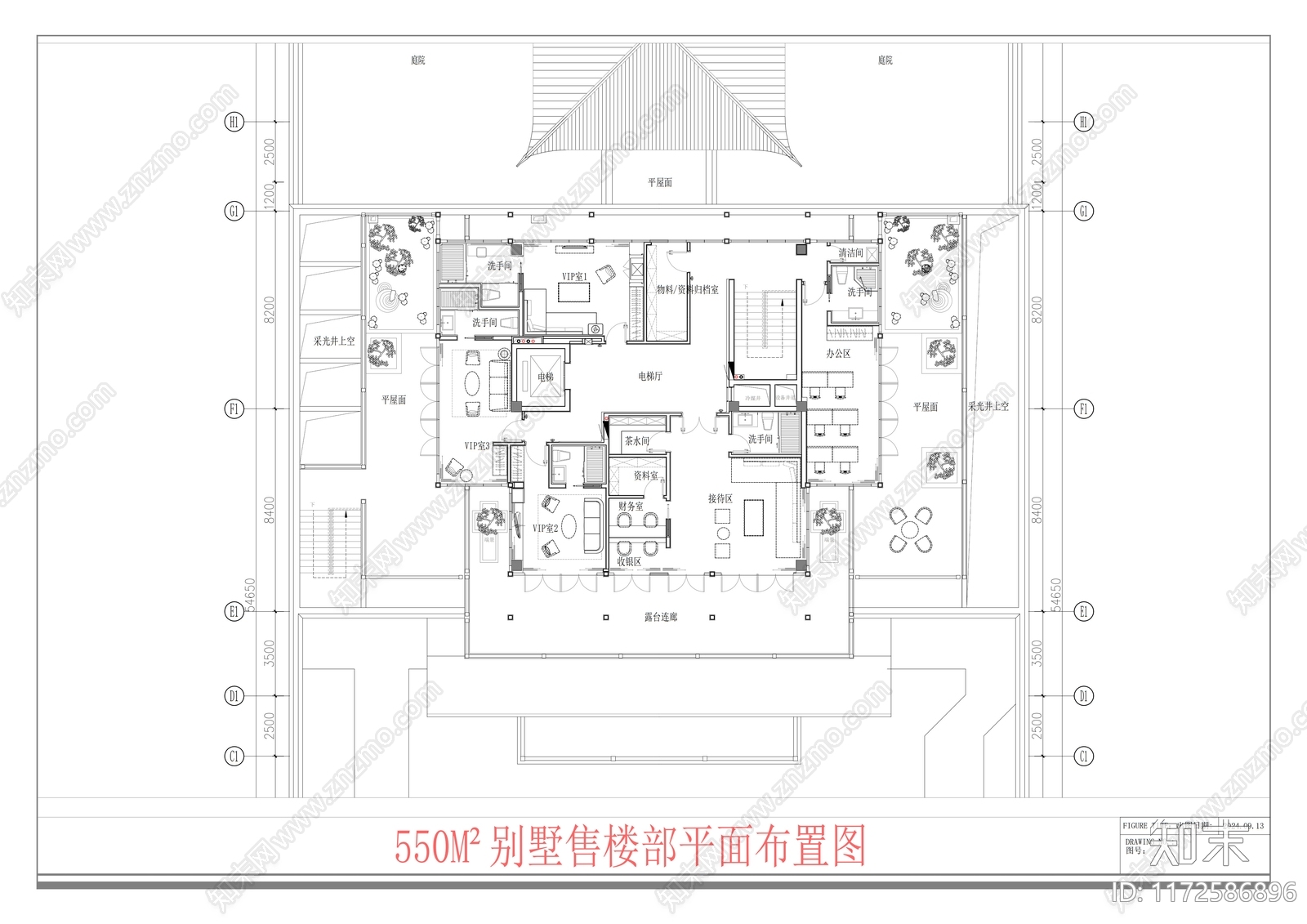 现代售楼处cad施工图下载【ID:1172586896】