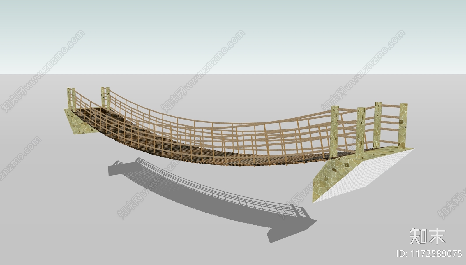 原木现代大桥SU模型下载【ID:1172589075】