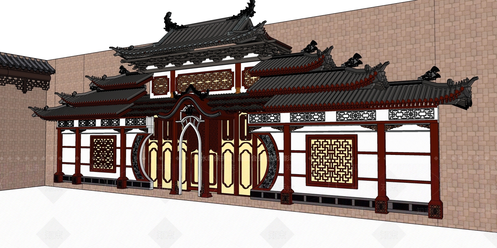 中式新中式婚纱摄影店SU模型下载【ID:1172589893】