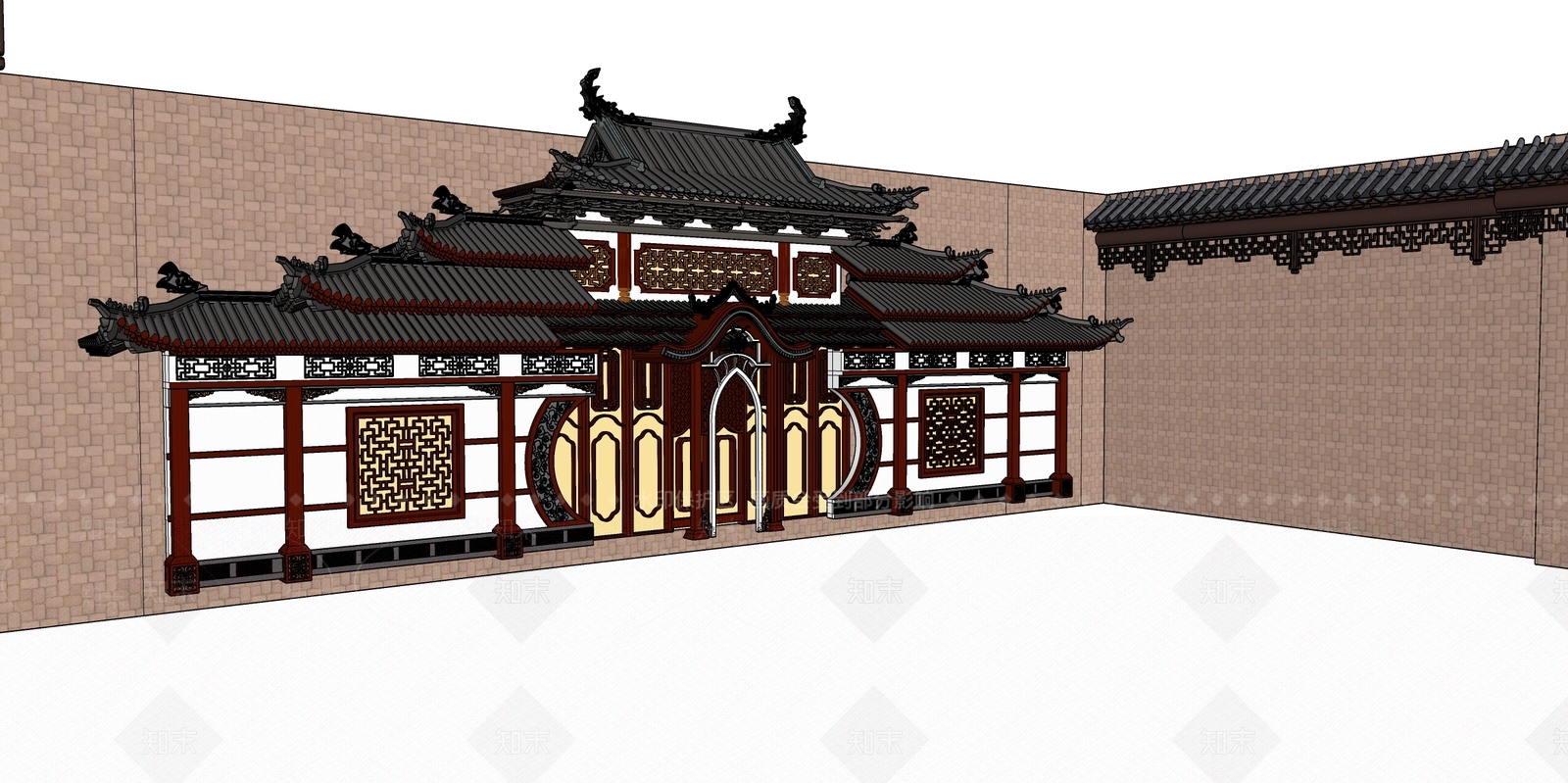 中式新中式婚纱摄影店SU模型下载【ID:1172589893】