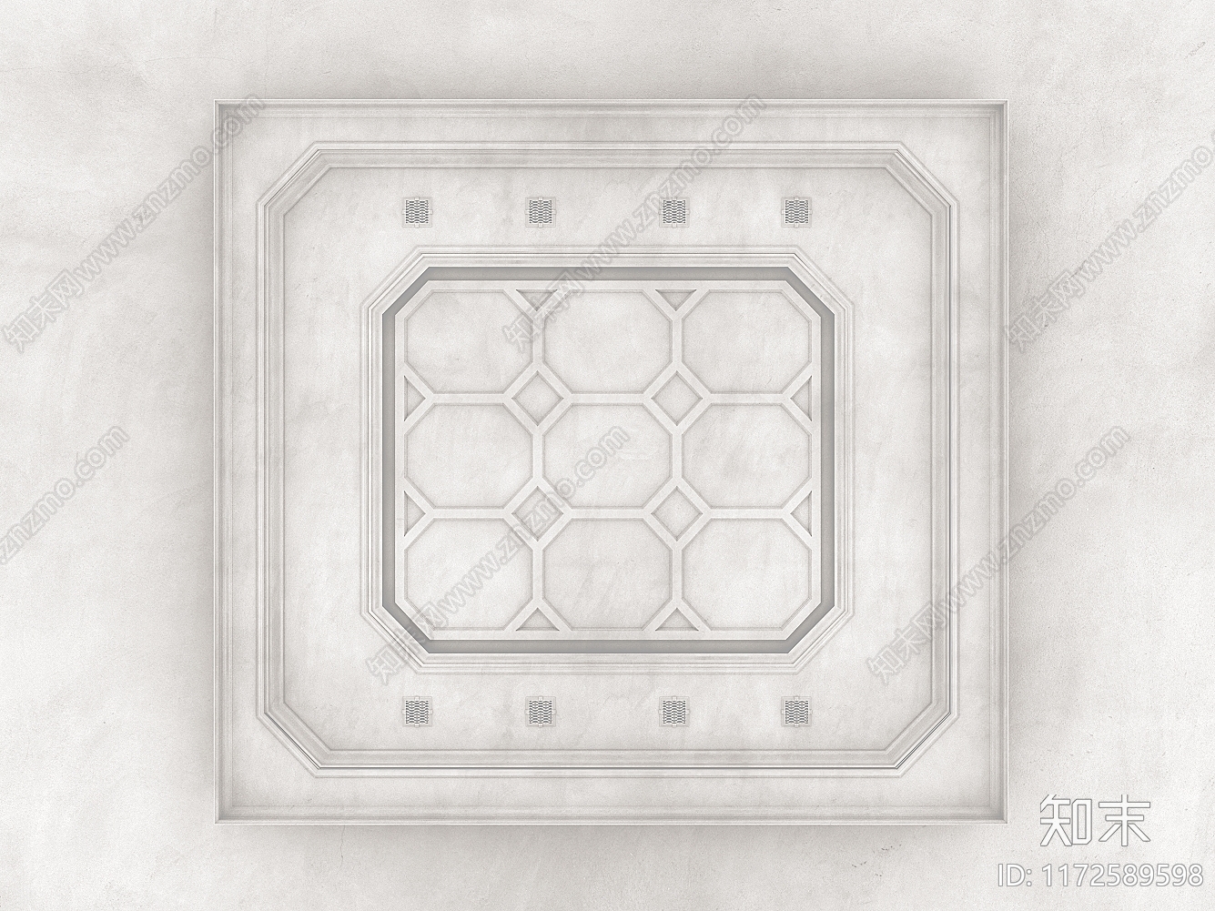 法式复古吊顶3D模型下载【ID:1172589598】