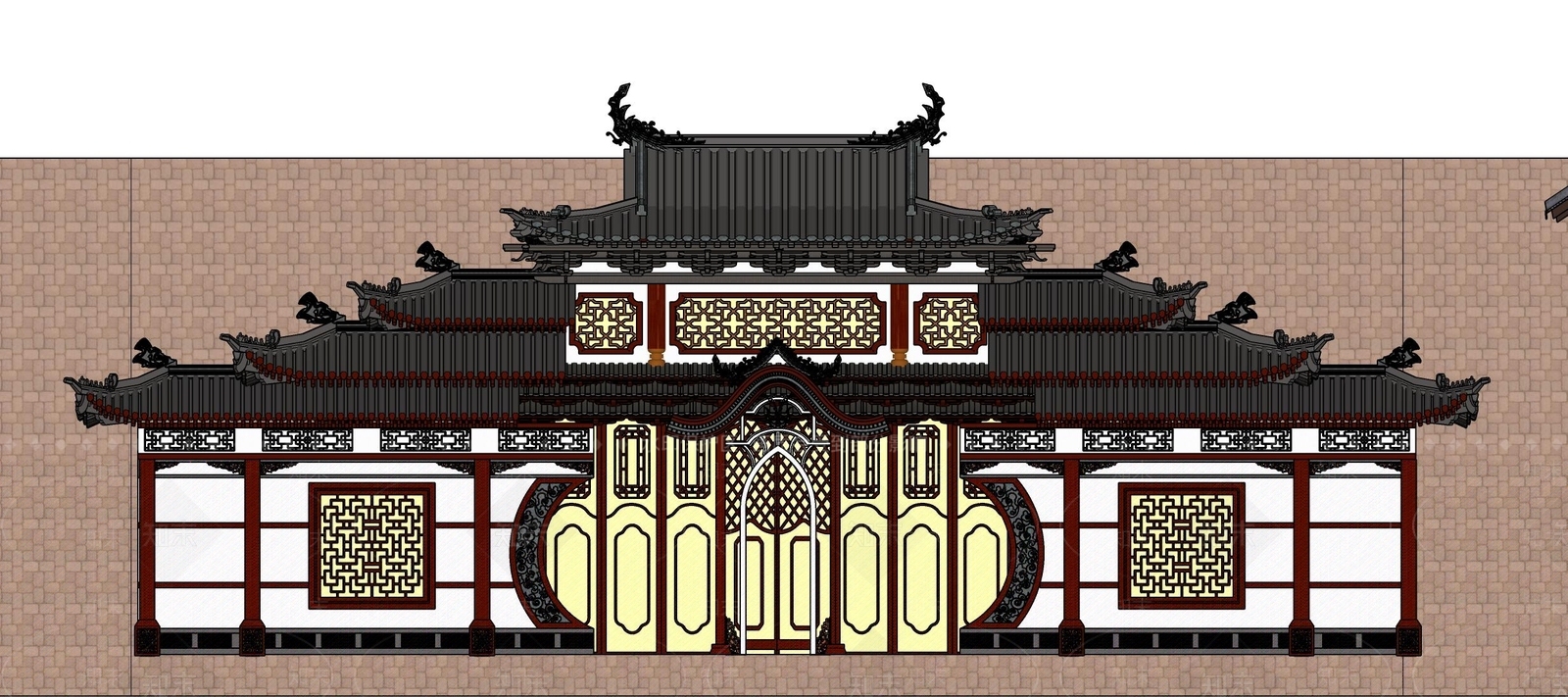 中式新中式婚纱摄影店SU模型下载【ID:1172589893】