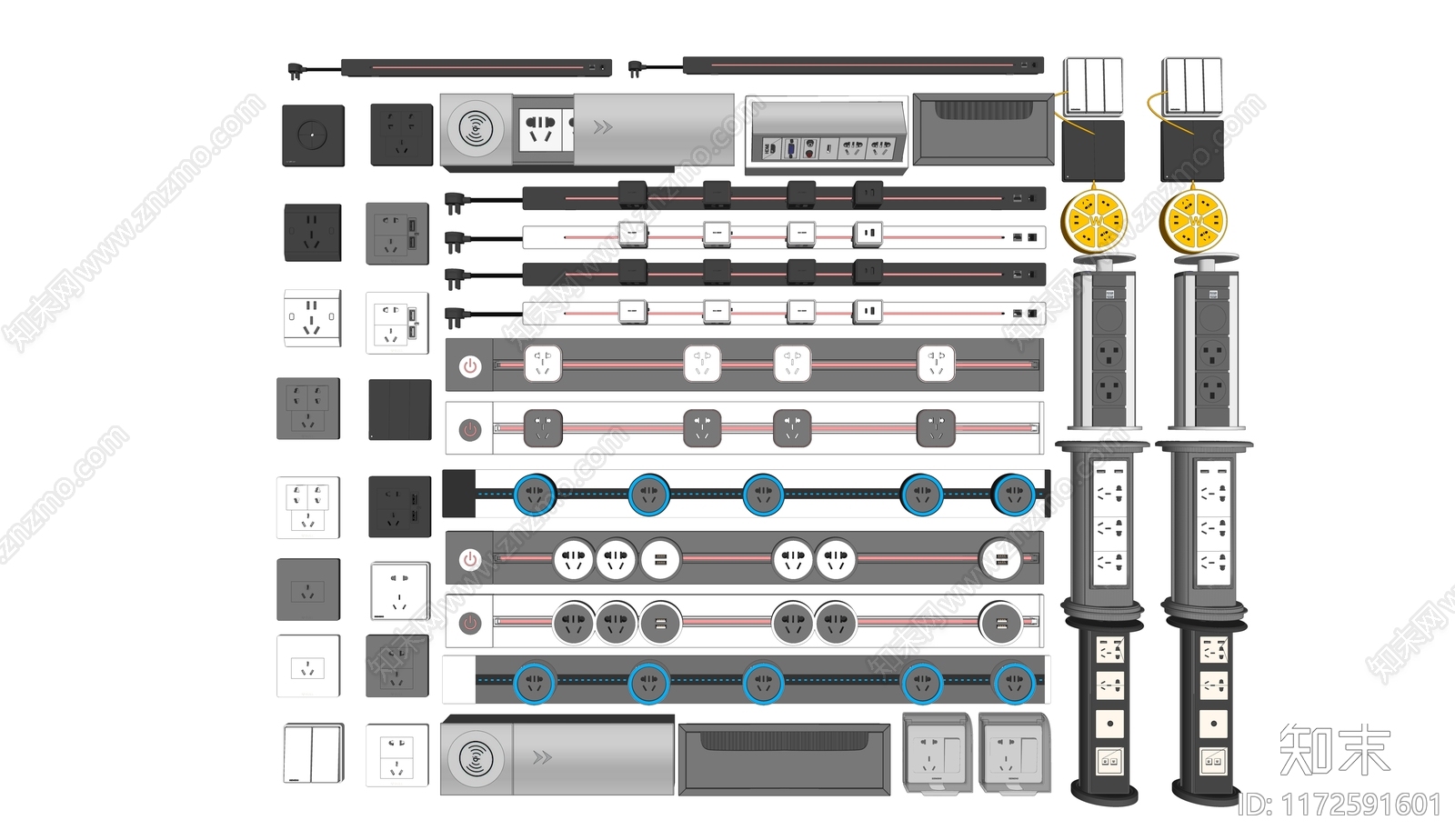 现代插座SU模型下载【ID:1172591601】