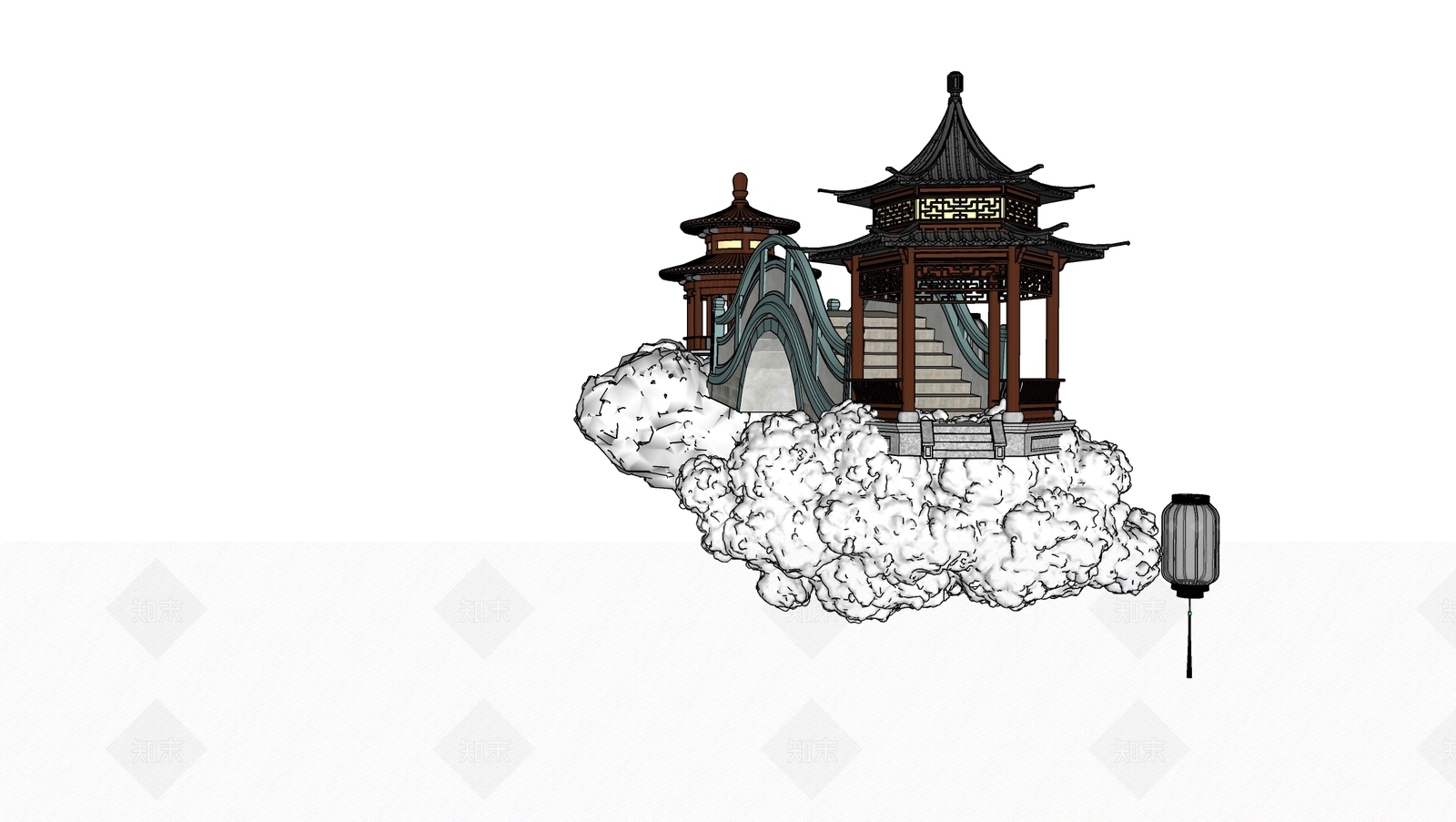 新中式中式婚纱摄影店SU模型下载【ID:1172593875】