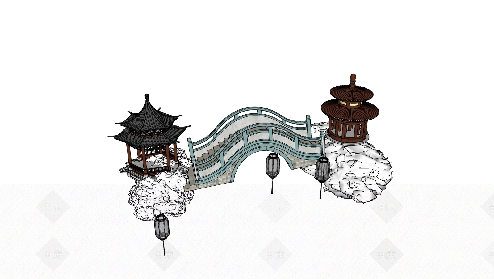 新中式中式婚纱摄影店SU模型下载【ID:1172593875】