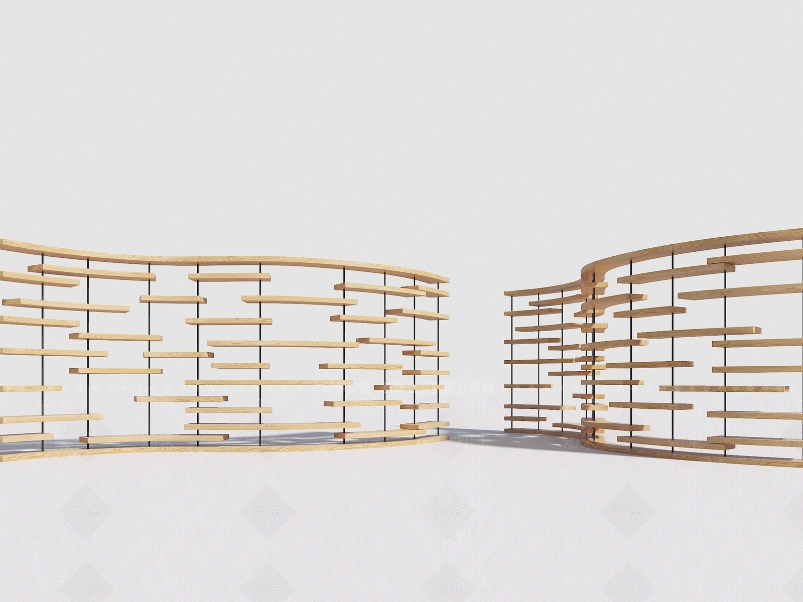现代简约书架3D模型下载【ID:1172600065】