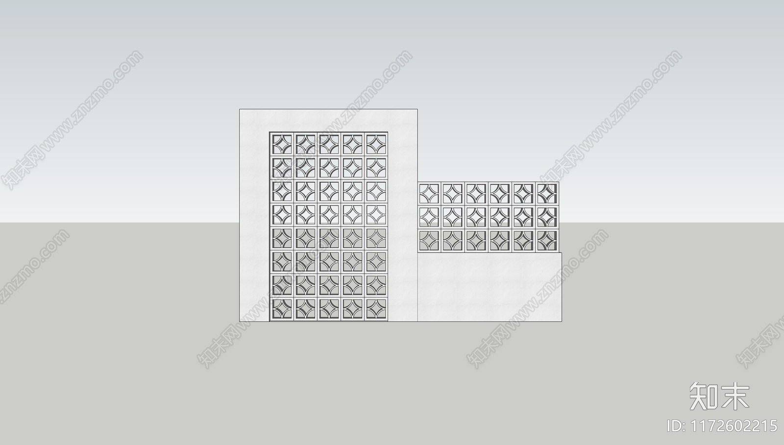 现代景墙SU模型下载【ID:1172602215】