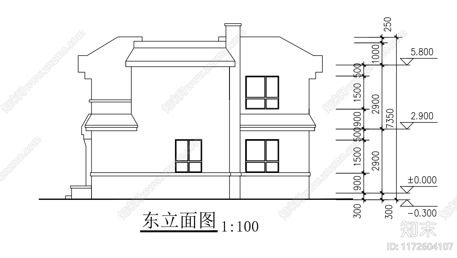 新中式别墅建筑施工图下载【ID:1172604107】