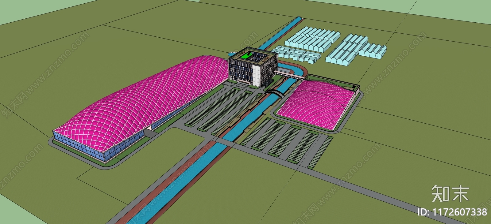 现代体育建筑SU模型下载【ID:1172607338】