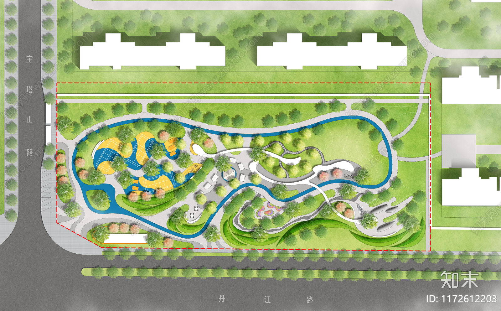 现代公园景观施工图下载【ID:1172612203】