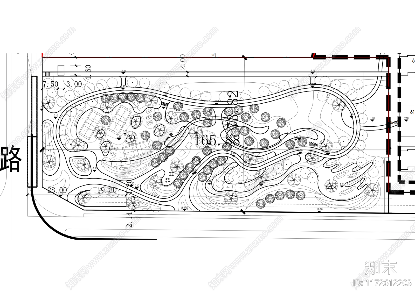 现代公园景观cad施工图下载【ID:1172612203】