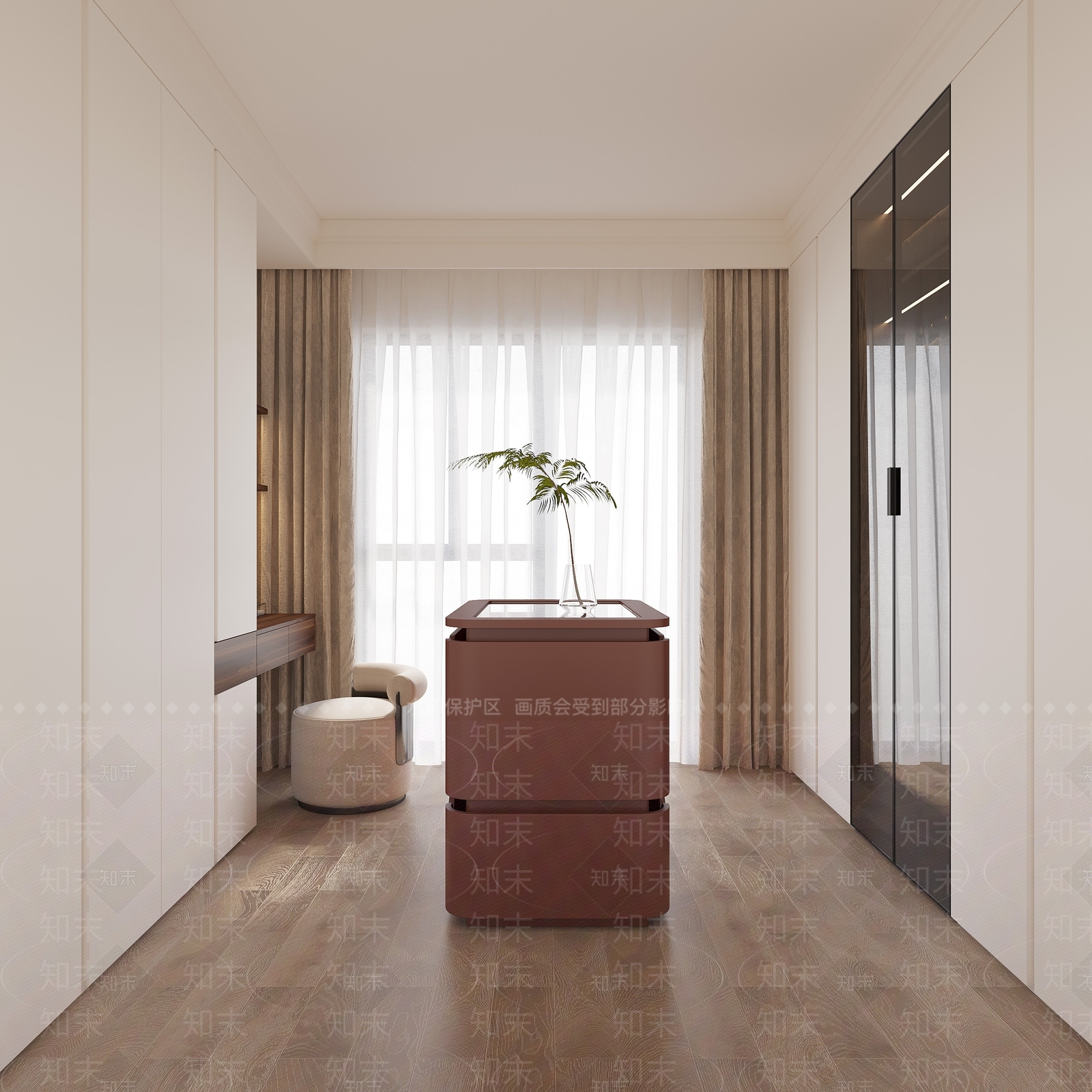 现代奶油衣帽间3D模型下载【ID:1172618315】