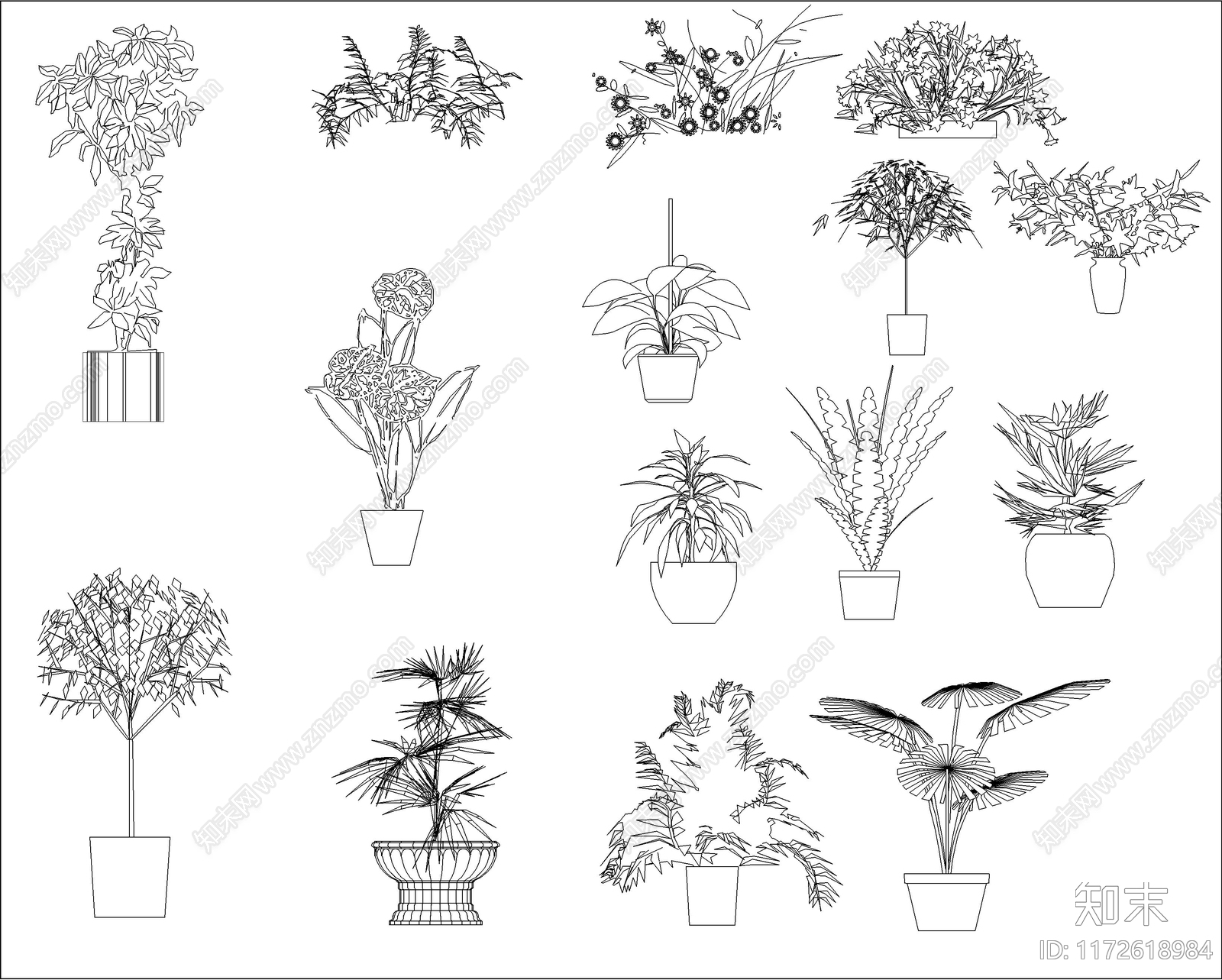 现代综合软装摆件图库施工图下载【ID:1172618984】