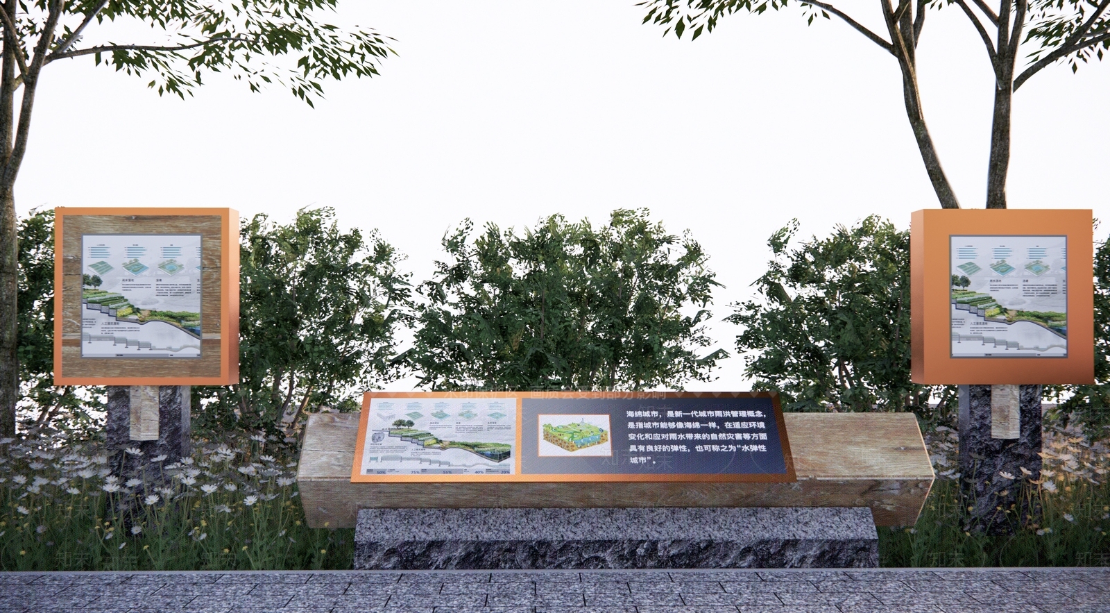 现代导视牌3D模型下载【ID:1172621482】_知末3d模型网