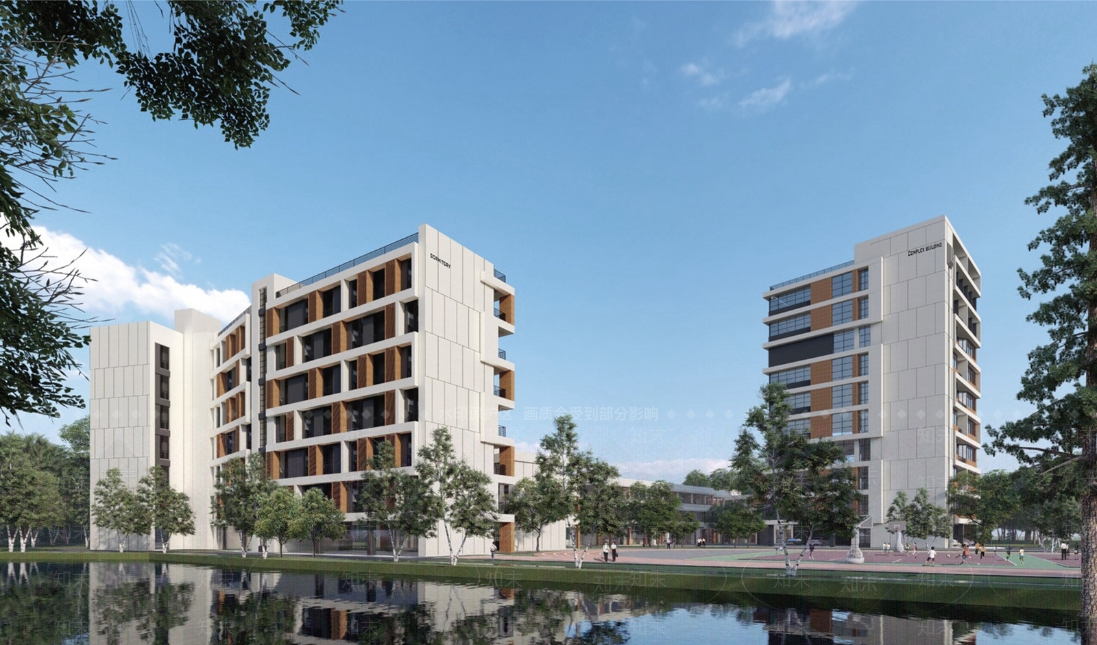 现代学校建筑SU模型下载【ID:1172873616】
