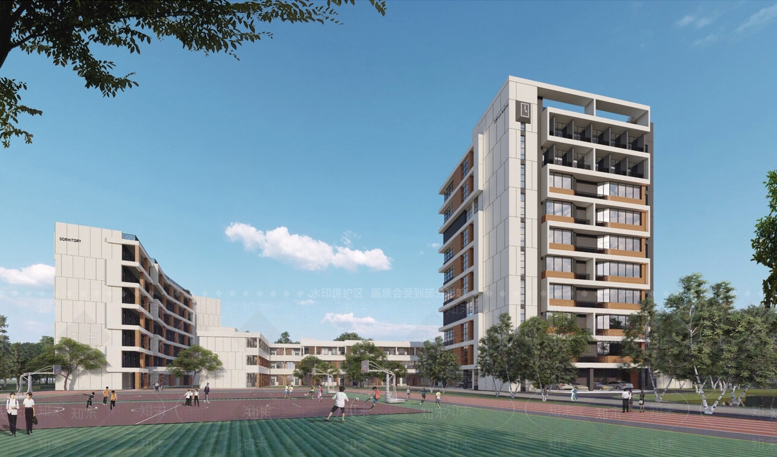现代学校建筑SU模型下载【ID:1172873616】