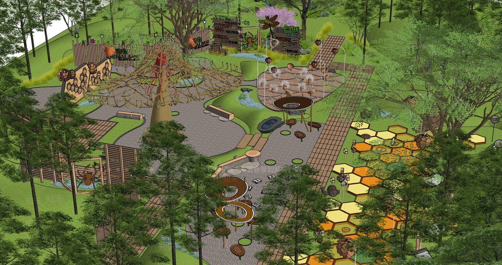 现代景观公园SU模型下载【ID:1172642710】