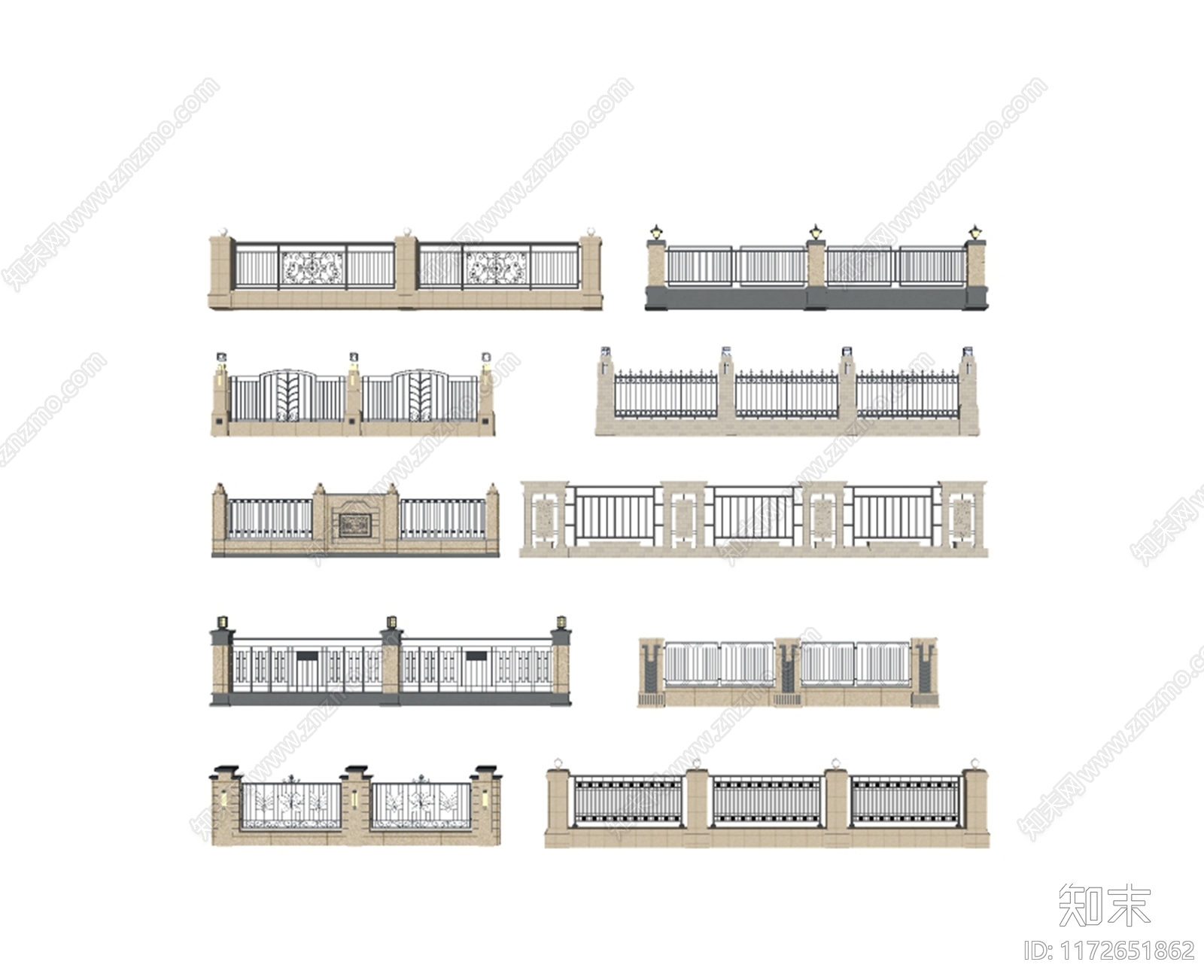 简欧围墙SU模型下载【ID:1172651862】