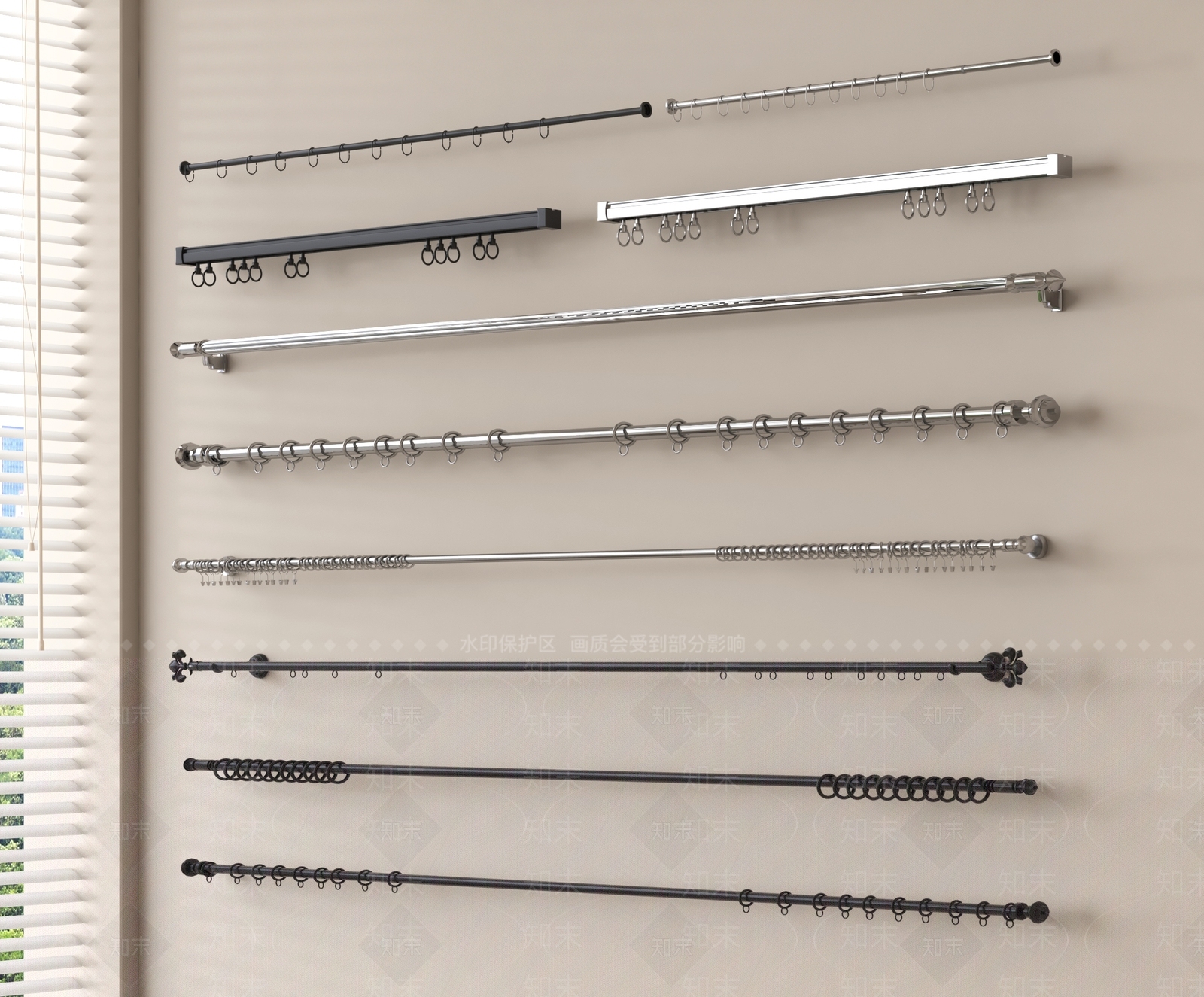 窗帘杆3D模型下载【ID:1172651926】