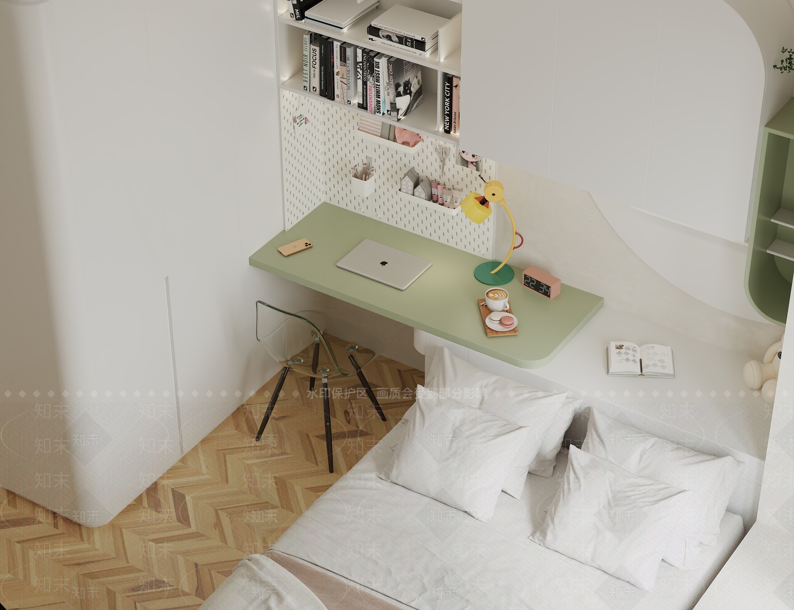 现代简约榻榻米卧室3D模型下载【ID:1172657939】