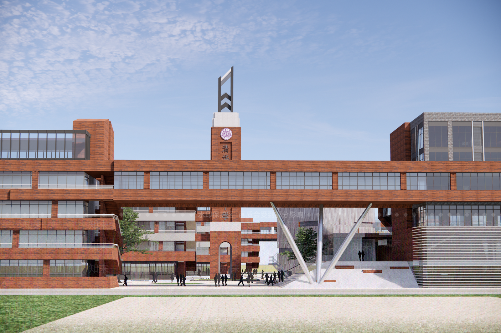 现代学校建筑SU模型下载【ID:1172658787】