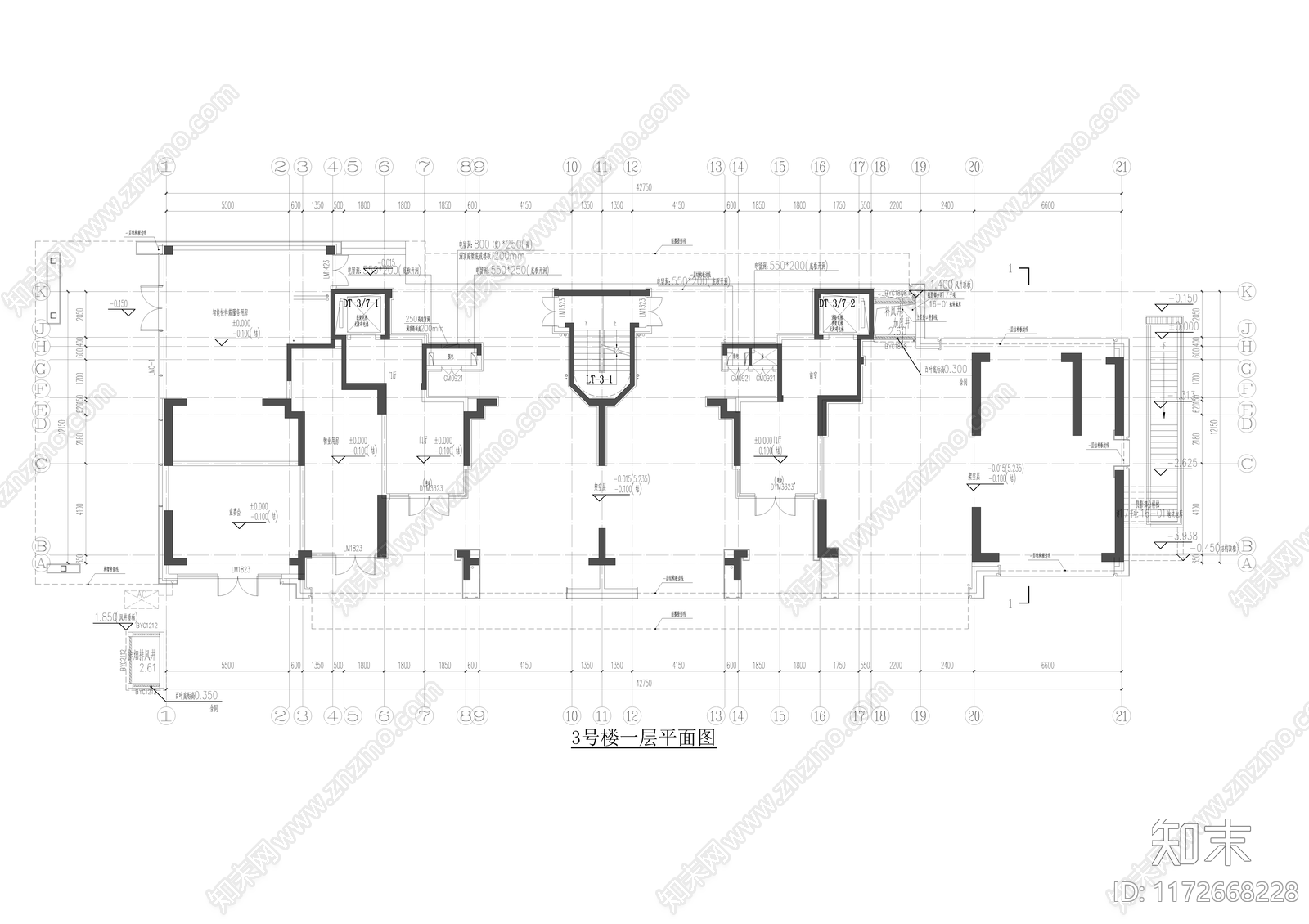 现代住宅楼建筑cad施工图下载【ID:1172668228】