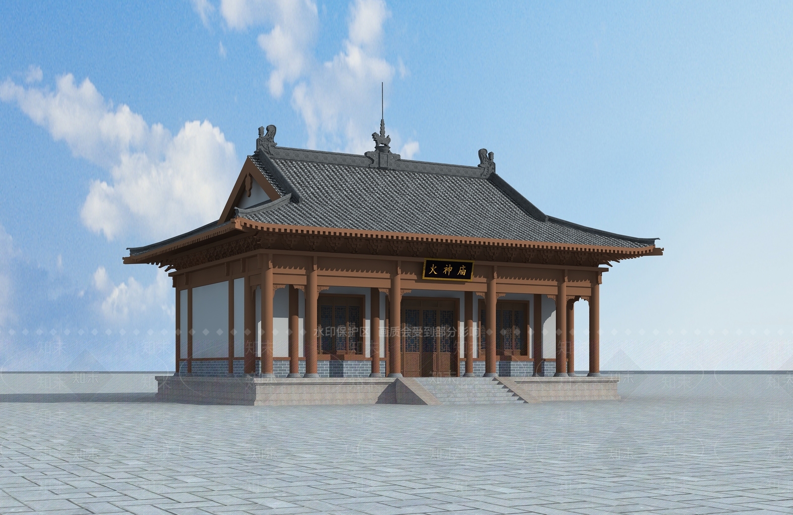 中式古建3D模型下载【ID:1172675512】
