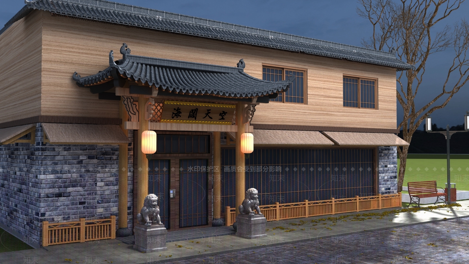 中式古建3D模型下载【ID:1172675587】