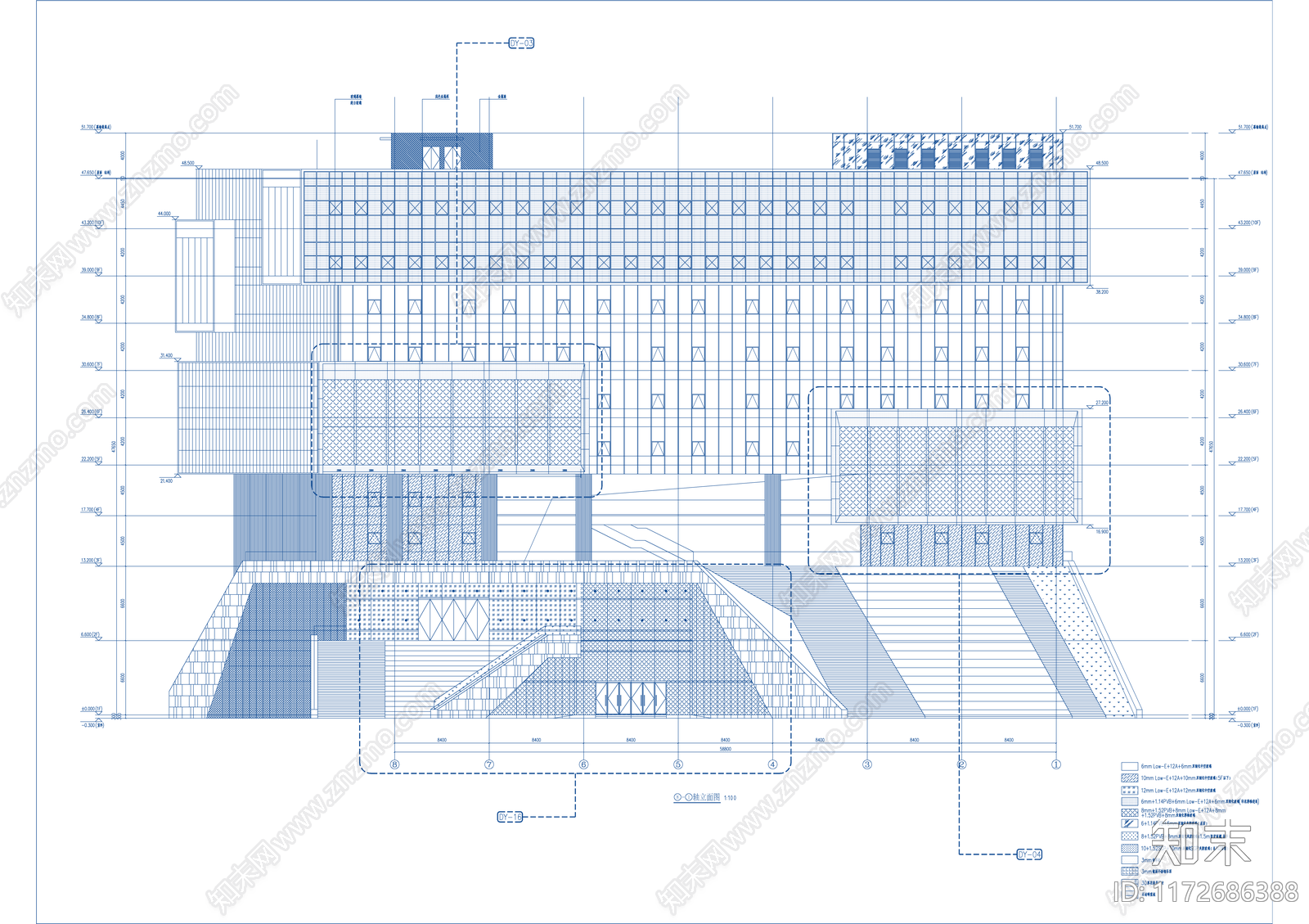 幕墙结构cad施工图下载【ID:1172686388】