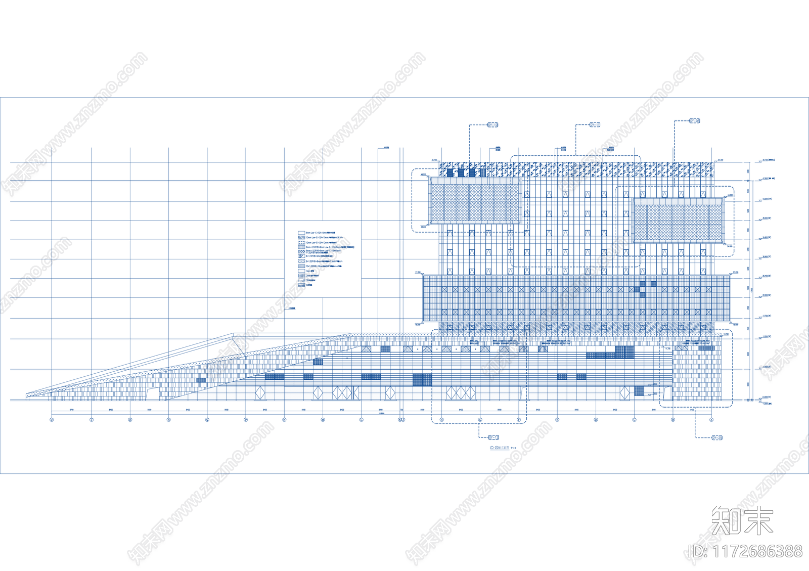 幕墙结构cad施工图下载【ID:1172686388】