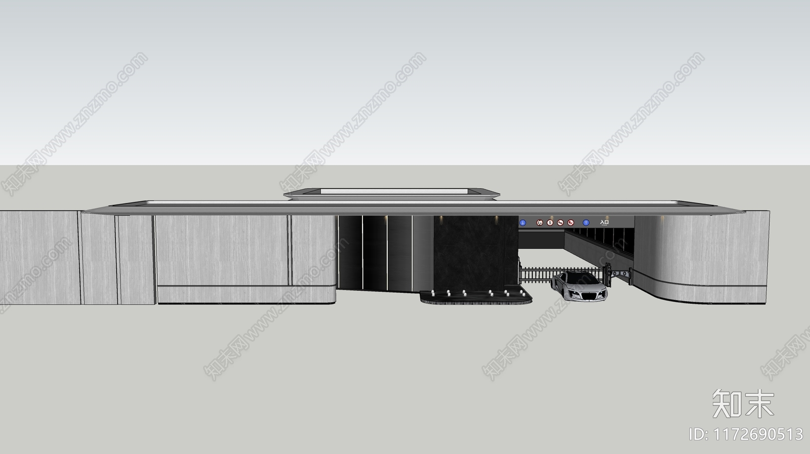 现代小区建筑SU模型下载【ID:1172690513】