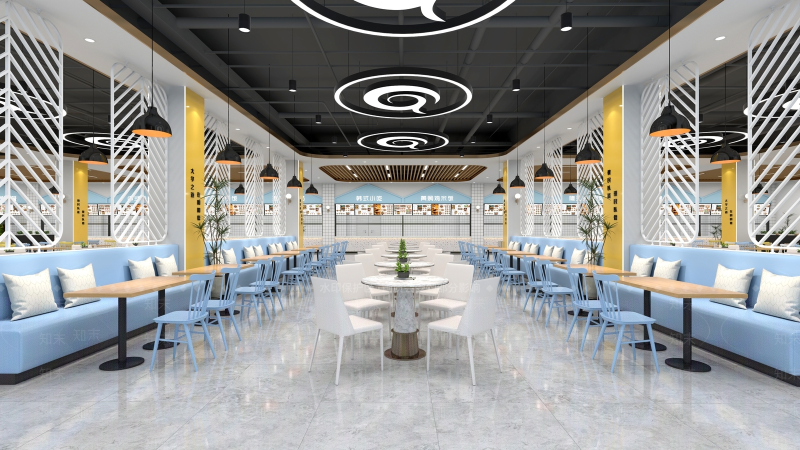 现代食堂3D模型下载【ID:1172703003】