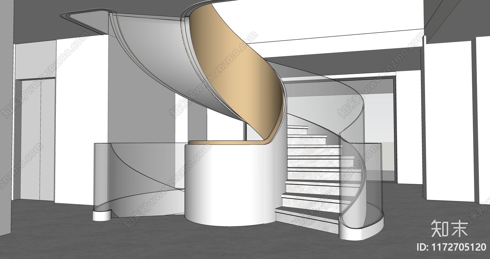 现代楼梯SU模型下载【ID:1172705120】