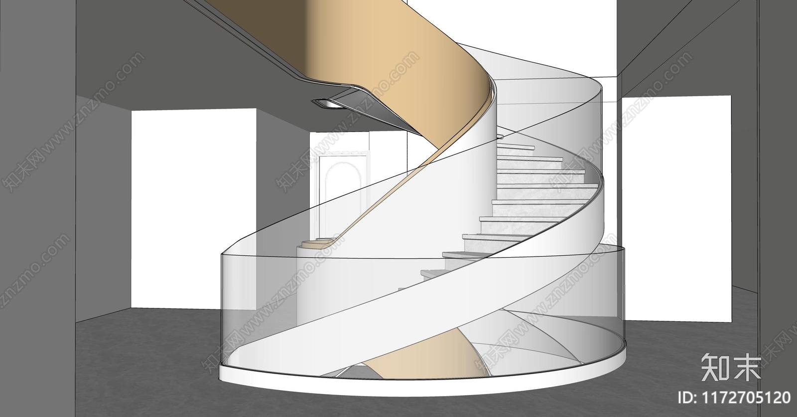 现代楼梯SU模型下载【ID:1172705120】