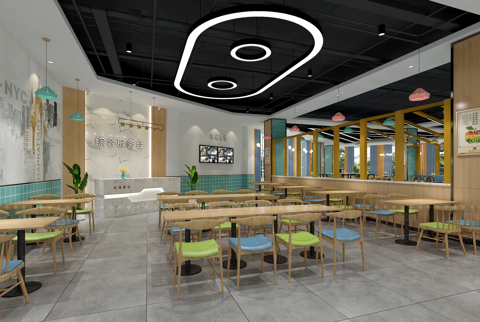 现代食堂3D模型下载【ID:1172708849】