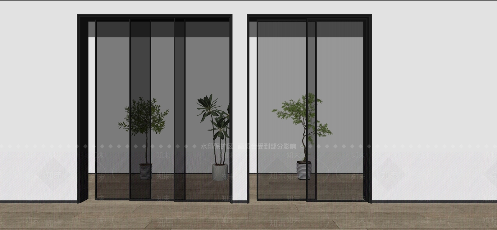 现代推拉门SU模型下载【ID:1172719575】