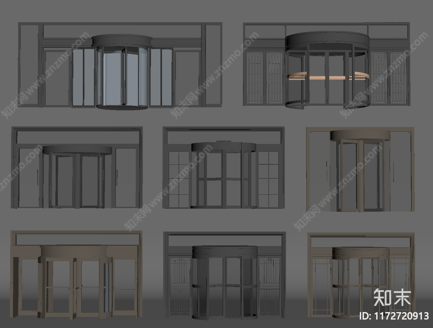 现代旋转门SU模型下载【ID:1172720913】