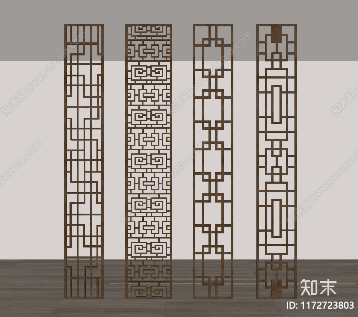 新中式屏风SU模型下载【ID:1172723803】