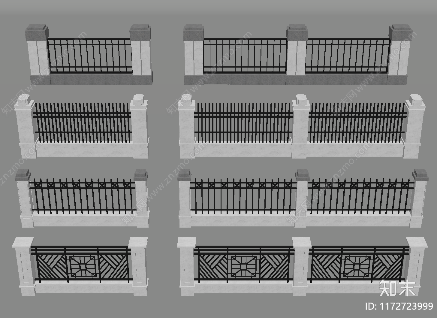 新中式围栏护栏SU模型下载【ID:1172723999】