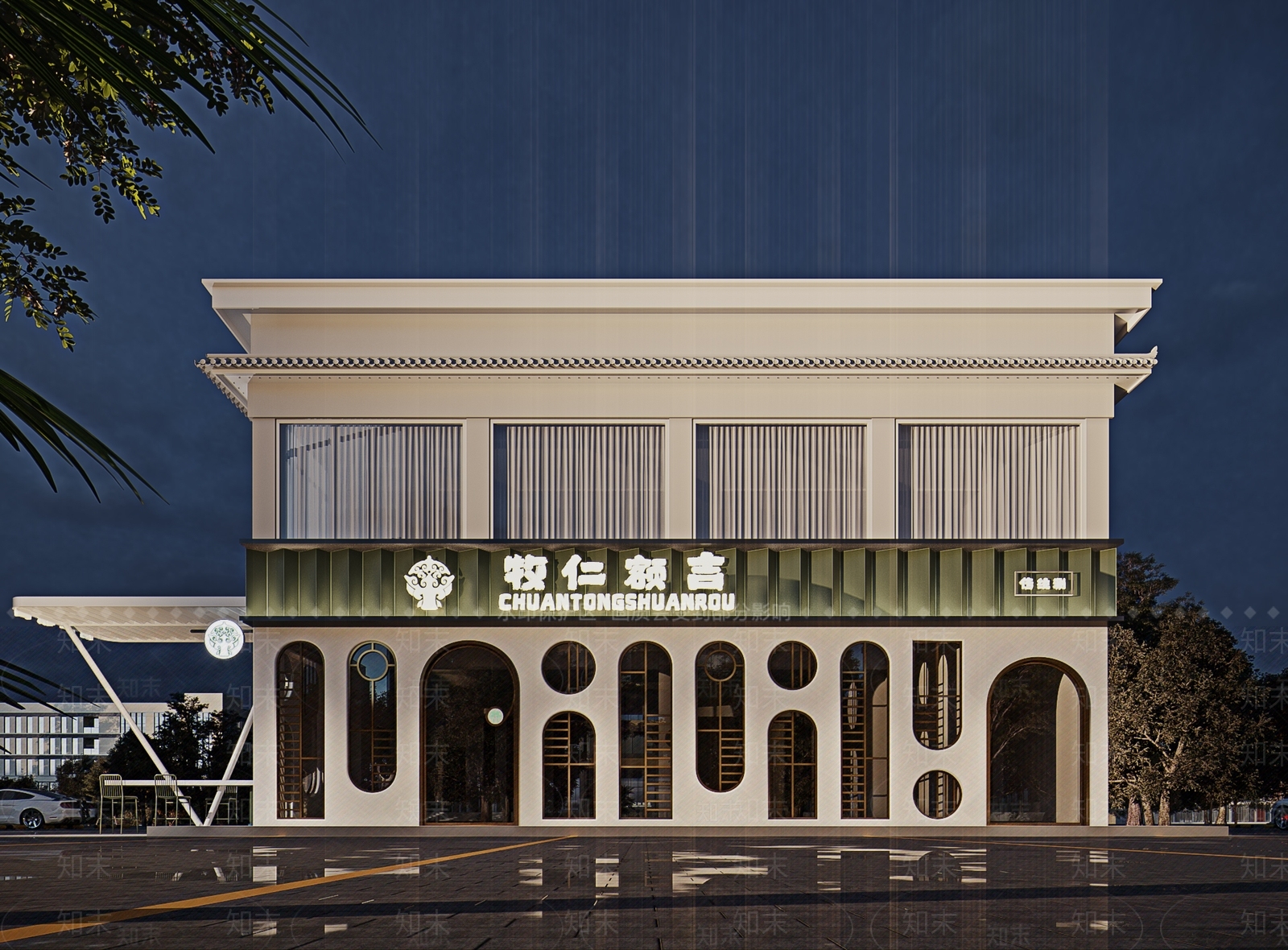 现代简约酒店外观3D模型下载【ID:1172728069】