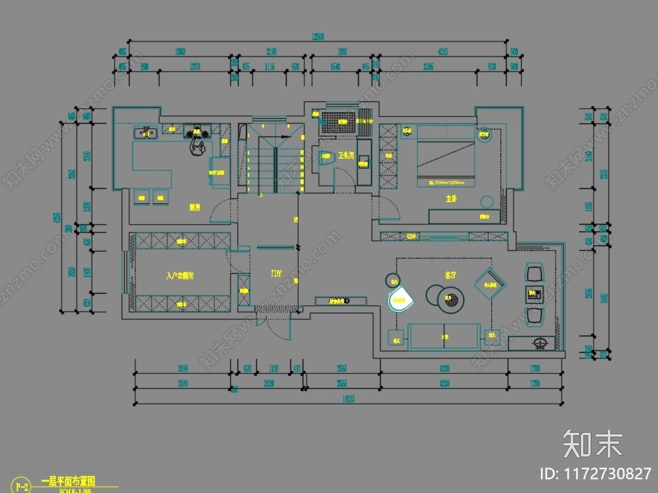 现代整体家装空间施工图下载【ID:1172730827】