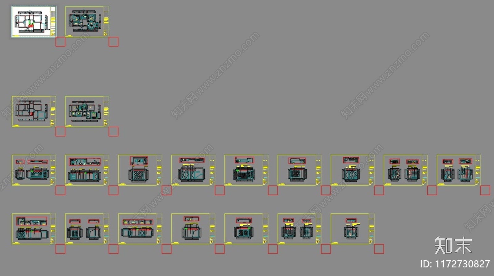 现代整体家装空间施工图下载【ID:1172730827】