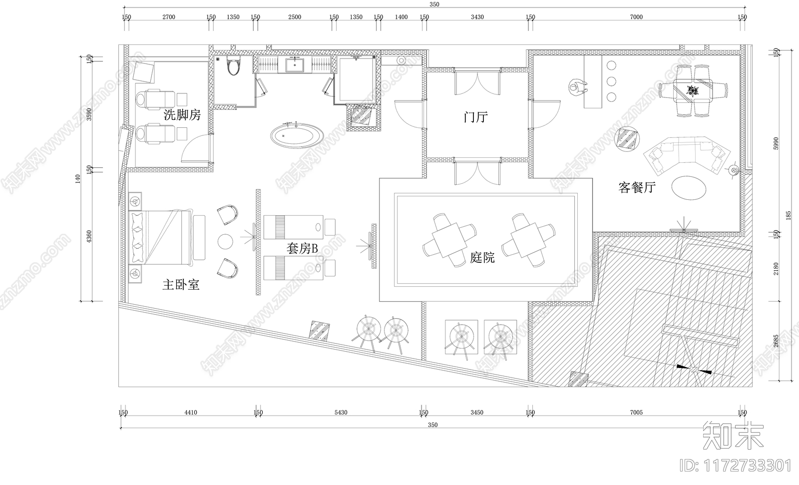 现代酒店cad施工图下载【ID:1172733301】