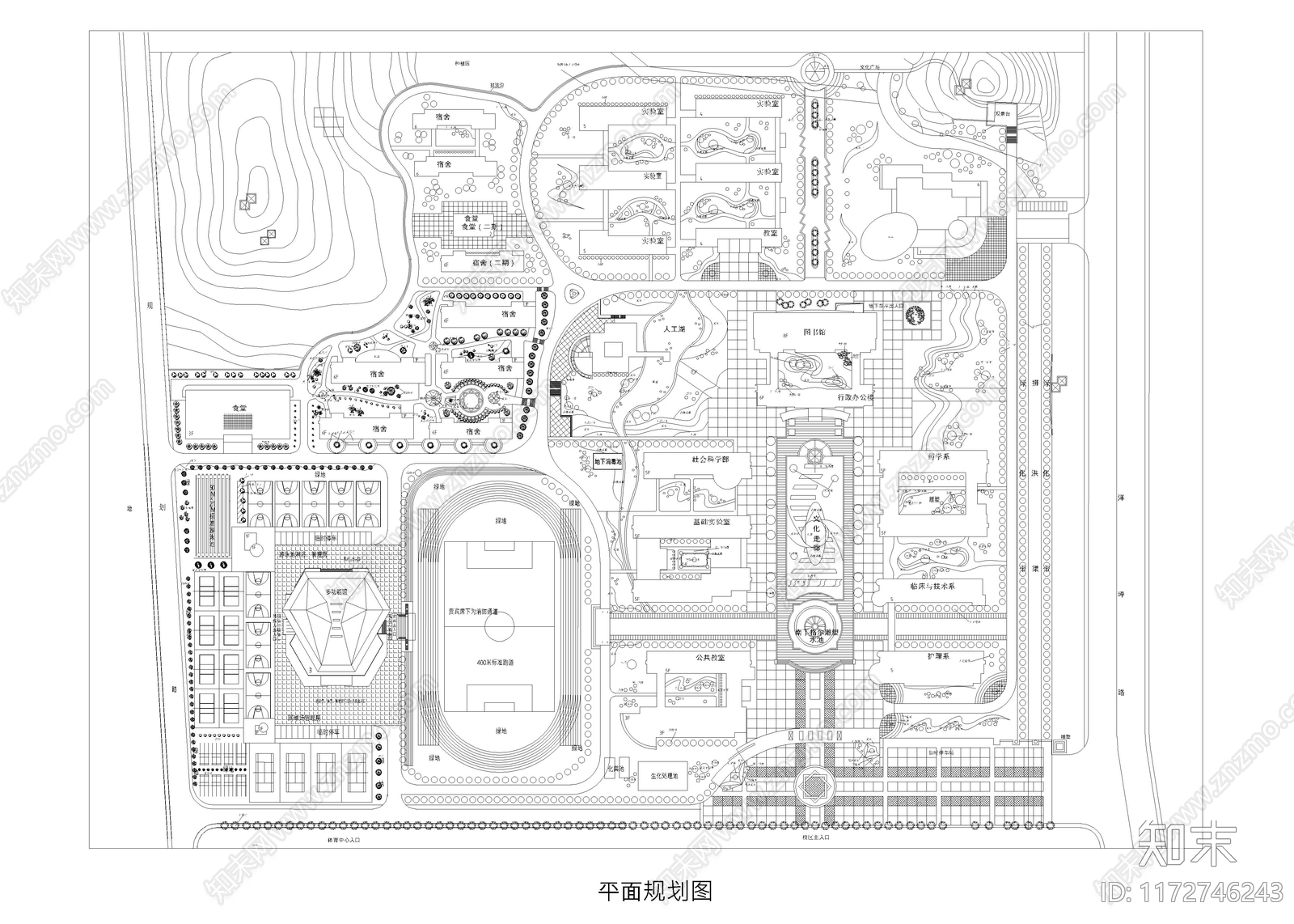 现代校园景观cad施工图下载【ID:1172746243】