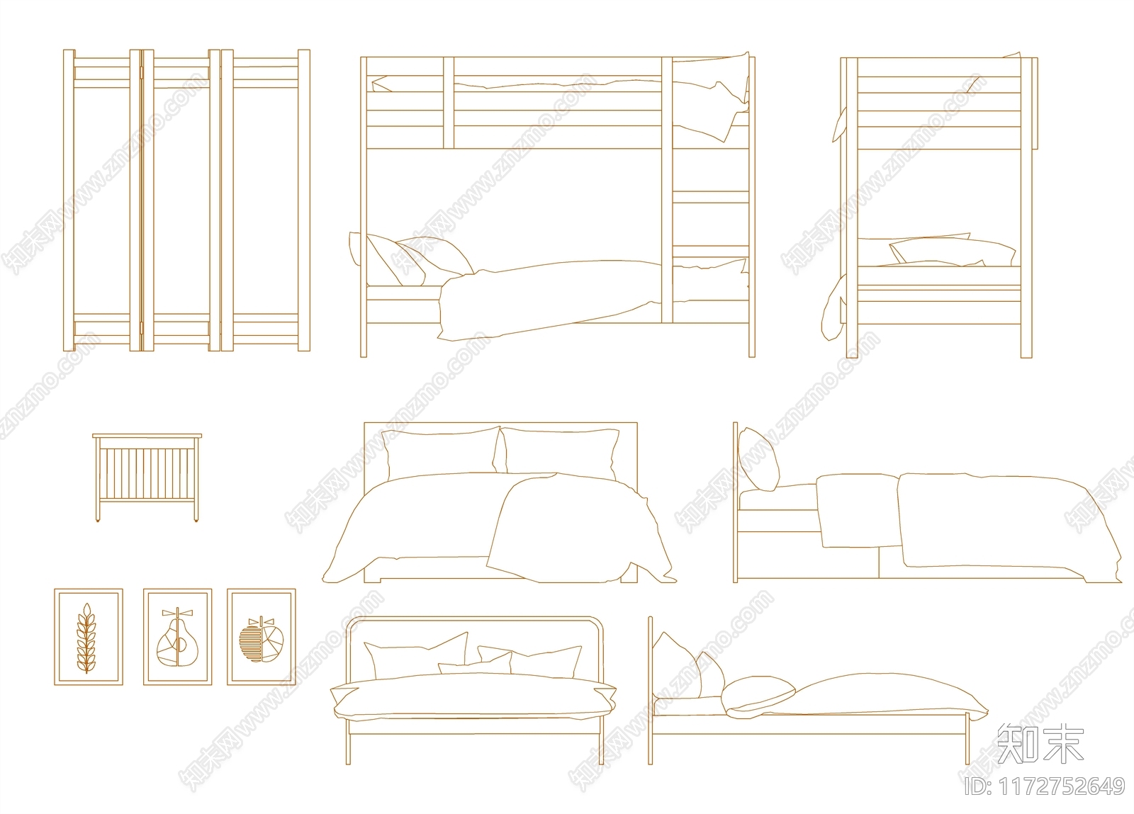 现代综合家具图库施工图下载【ID:1172752649】