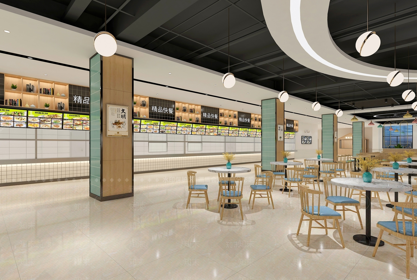 现代食堂3D模型下载【ID:1172754410】