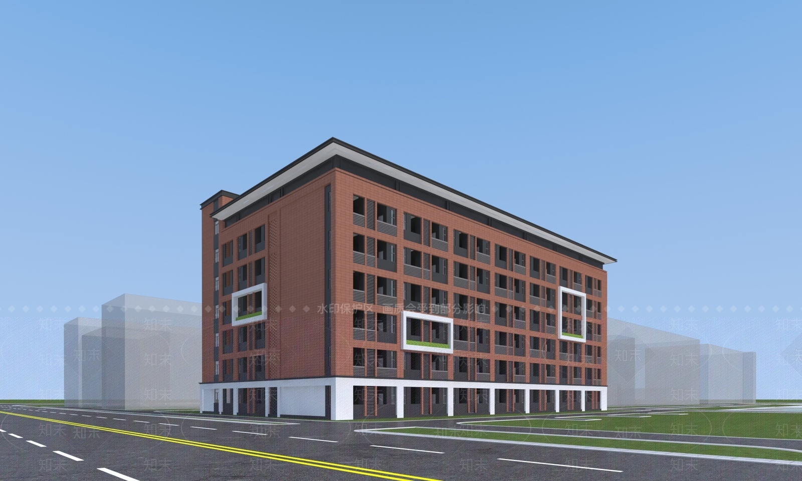 现代学校外观3D模型下载【ID:1172755866】