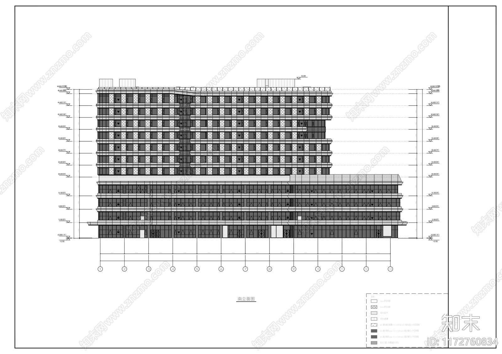 幕墙结构cad施工图下载【ID:1172760834】