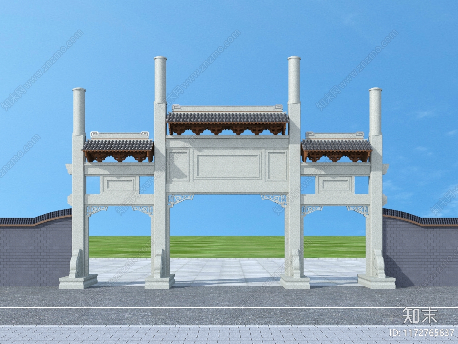 中式其他建筑外观3D模型下载【ID:1172765637】